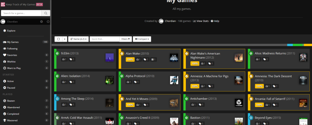 Keep Track of My Games